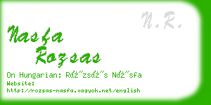 nasfa rozsas business card